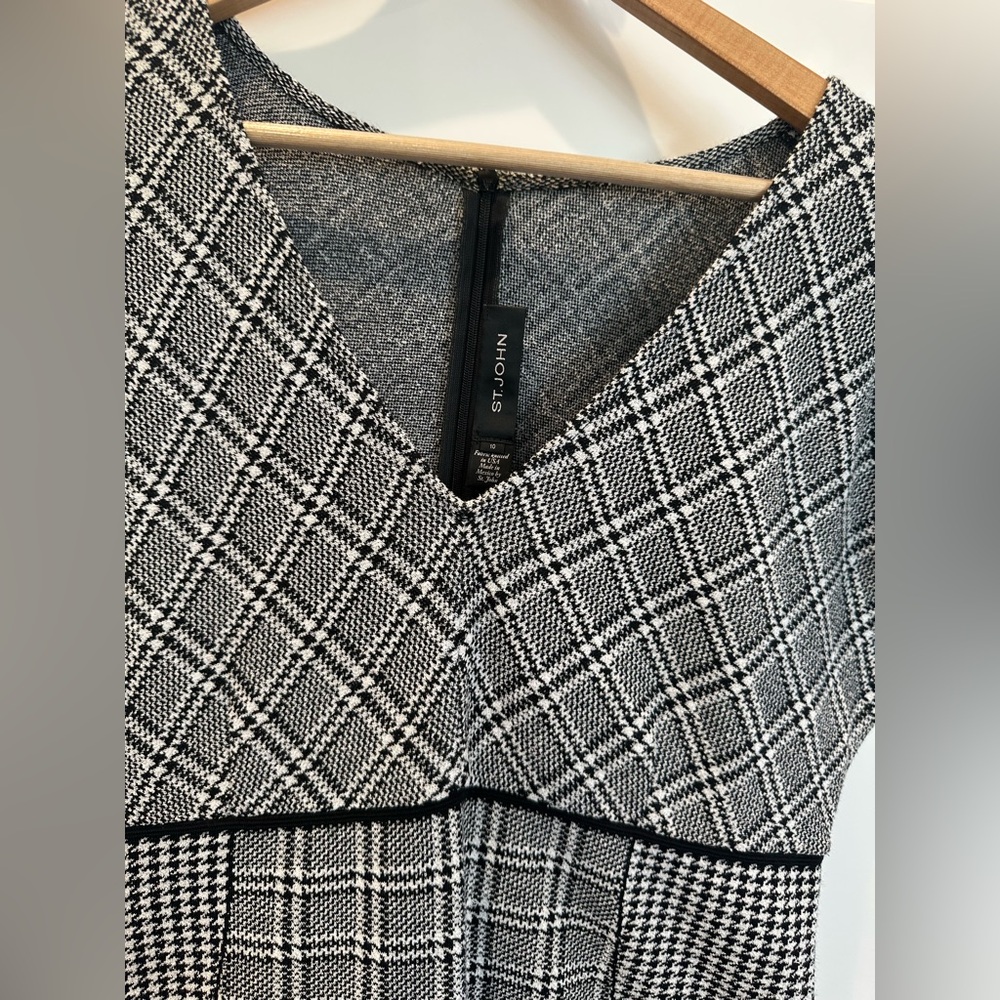 St. John Black and White Checkered Dress